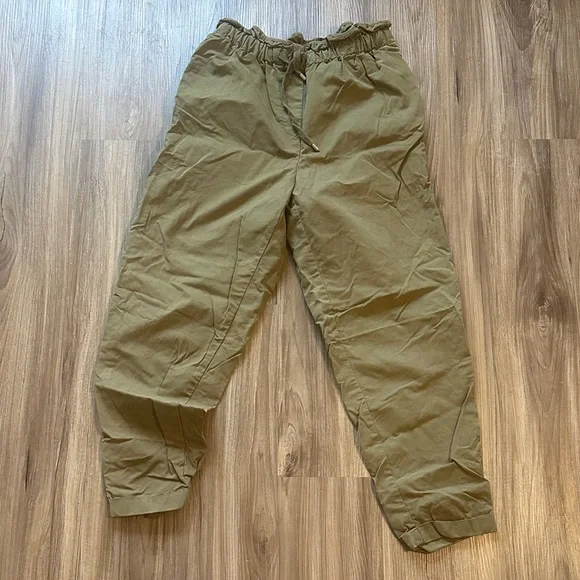Zara Olive Green Drawstring Pants - Picture 1 of 5